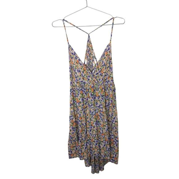 Angie Womens Dress Small Multicolor Floral Boho Strappy Back Tiered Maxi - Picture 2 of 10